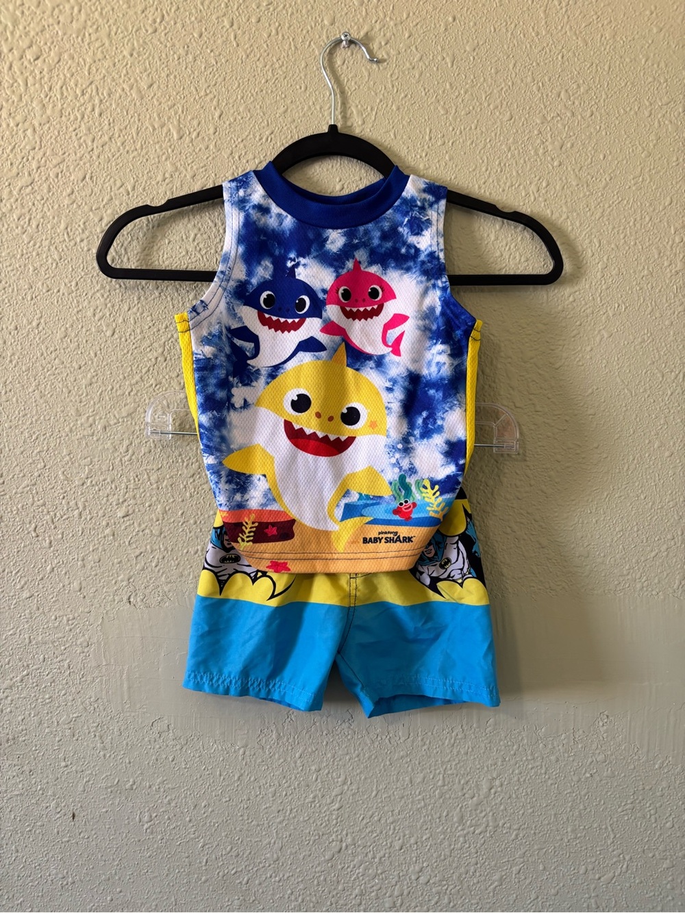 Baby Shark Tie-Dye Tank & Shorts Set -Kids Size 2T